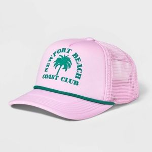 NWOT Mighty Fine trucker hat, Newport Beach Coast Club Barbie Pink Cap